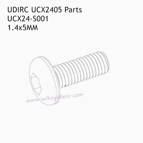 UDIRC UCX2405 RC Car Parts 1.4x5mm TM Hexagon Socket Button Head Machine Screw UCX24-S001