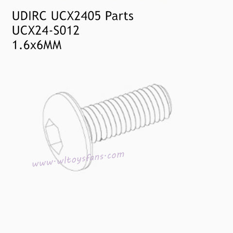 UDIRC UCX2405 RC Car Parts 1.6x6mm TM Hexagon Socket Button Head Machine Screw UCX24-S012