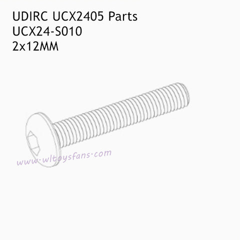 UDIRC UCX2405 RC Car Parts 2x12mm TM Hexagon Socket Button Head Machine Screw UCX24-S010