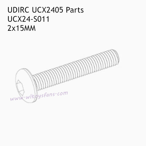 UDIRC UCX2405 RC Car Parts 2x15mm TM Hexagon Socket Button Head Machine Screw UCX24-S011