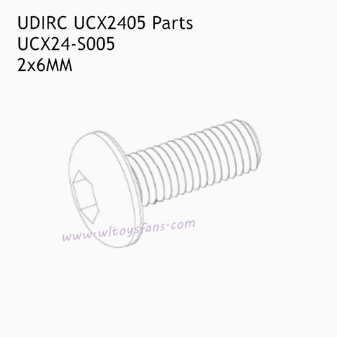 UDIRC UCX2405 RC Car Parts 2x6mm TM Hexagon Socket Button Head Machine Screw UCX24-S005