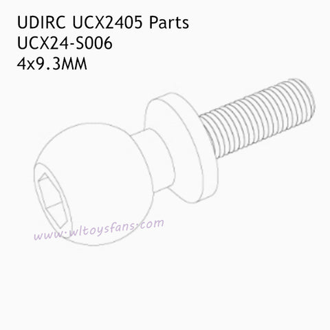 UDIRC UCX2405 RC Car Parts 4x9.3mm Hollow Ball Screw UCX24-S006