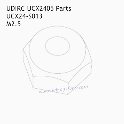 UDIRC UCX2405 RC Car Parts M2.5 Hex Flanged Nylon Lock Nut UCX24-S013