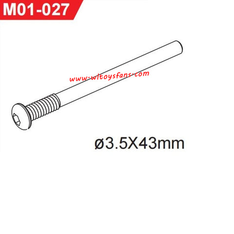 UDIRC UD1001 Parts 3.5X43mm Hexagon Socket Button Head Half Threaded Tapping Screw M01-027