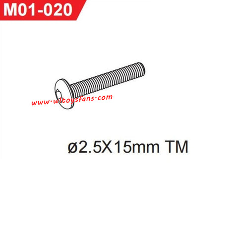 UDIRC UD1001 RC Car Parts 2.5X15mm TM Hexagon Socket Button Head Machine Screw M01-020