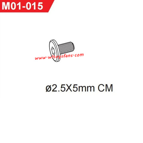UDIRC UD1001 RC Car Parts 2.5X5mm CM Hexagon Socket Countersunk Head Tapping Screw M01-015