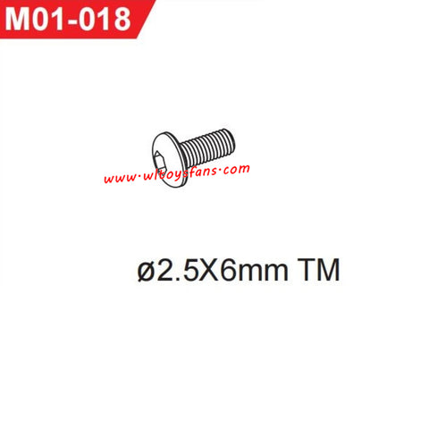 UDIRC UD1001 RC Car Parts 2.5X6mm TM Hexagon Socket Button Head Tapping Screw M01-018