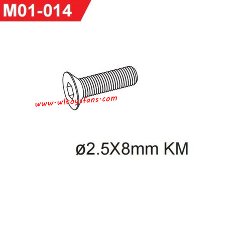 UDIRC UD1001 RC Car Parts 2.5X8mm KM Hexagon Socket Countersunk Head Tapping Screw M01-014