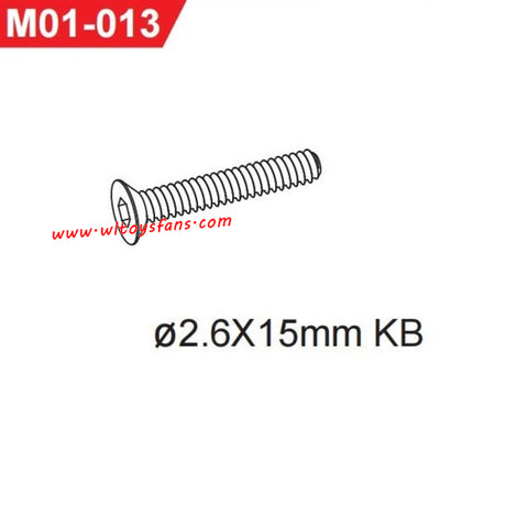 UDIRC UD1001 RC Car Parts 2.6X15mm KB Hexagon Socket Countersunk Head Tapping Screw M01-013