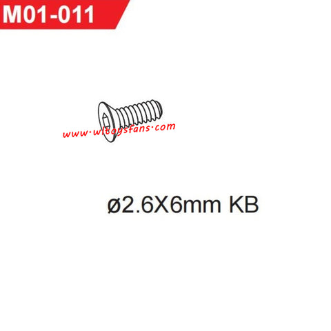 UDIRC UD1001 RC Car Parts 2.6X6mm KB Hexagon Socket Countersunk Head Tapping Screw M01-011