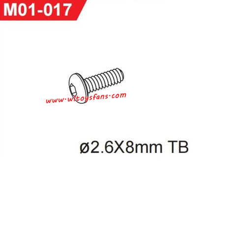 UDIRC UD1001 RC Car Parts 2.6X8mm TB Hexagon Socket Button Head Tapping Screw M01-017
