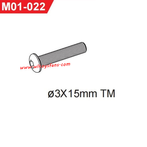UDIRC UD1001 RC Car Parts 3X15mm TM Hexagon Socket Button Head Machine Screw M01-022
