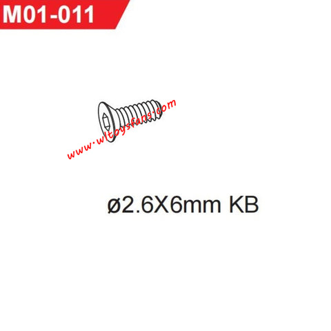 UDIRC UD1002 1002se Parts 2.6X6mm Hexagon Socket Countersunk Head Tapping Screw M01-011