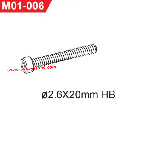 UDIRC UD1002 1002se Parts 2.6x20mm Hexagon Socket Head Cap Tapping Screws M01-006