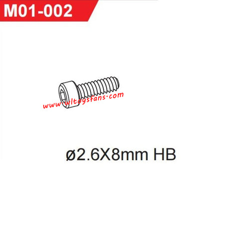 UDIRC UD1002 1002se Parts 2.6x8mm Hexagon Socket Head Cap Tapping Screws M01-002
