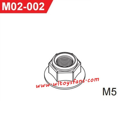 UDIRC UD1002 1002se RC Car Parts Hex Flanged Nylon Insert Lock Nut M02-002